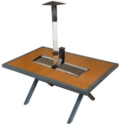 100x150 Alüminyum Mangallı Sobalı Masa